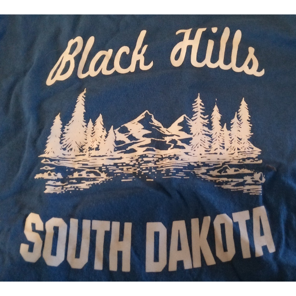 Black Hills South Dakota Delta Youth Size L Blue Short Sleeve T-Shirt - Picture 4 of 4